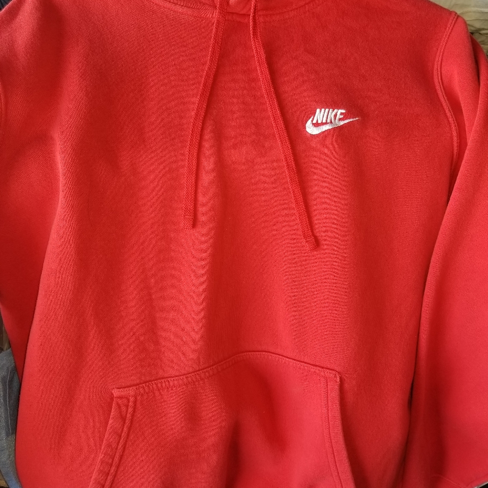 Nike hooded sweatshirt,  red
